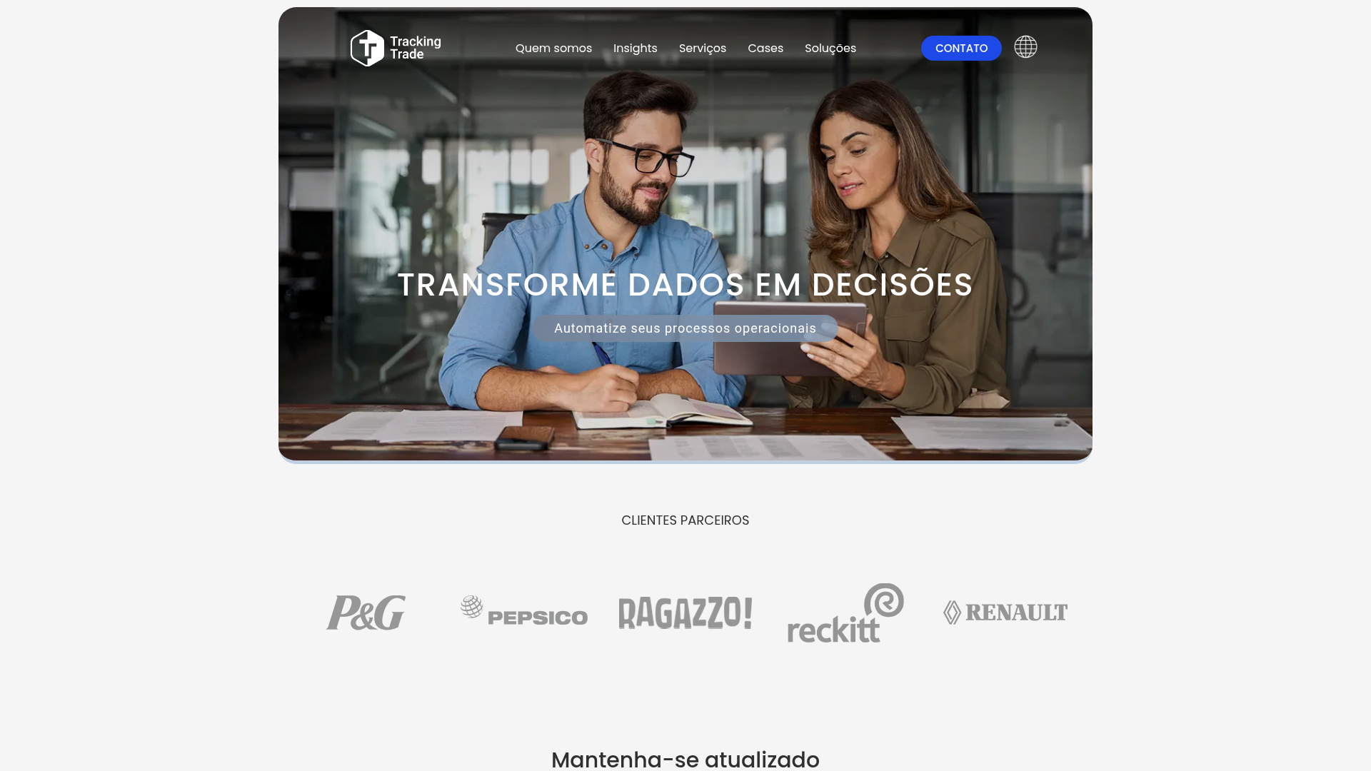 Projeto Tracking Trade desenvolvido pela Tríader