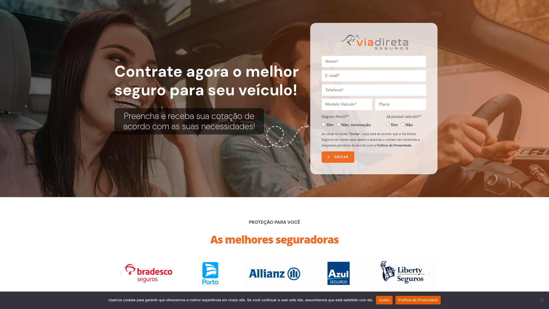 Projeto Via Direta — Seguro Auto desenvolvido pela Tríader